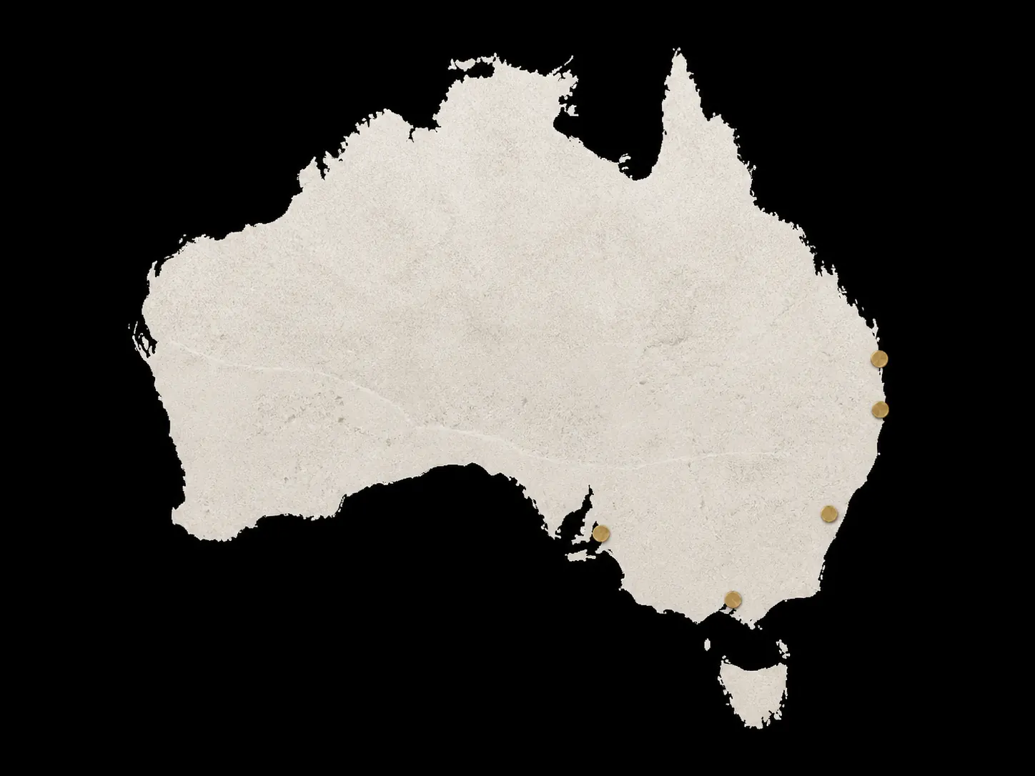Australia map showing FNDECO local support in five cities