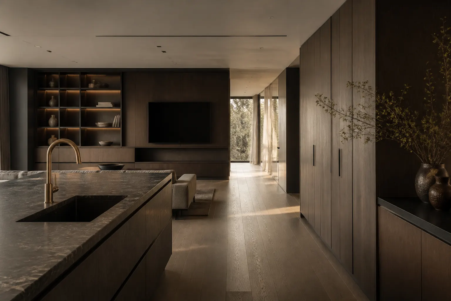 Coordinated whole-home kitchen and storage joinery