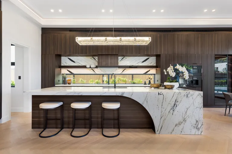 East Killara kitchen island and stone joinery